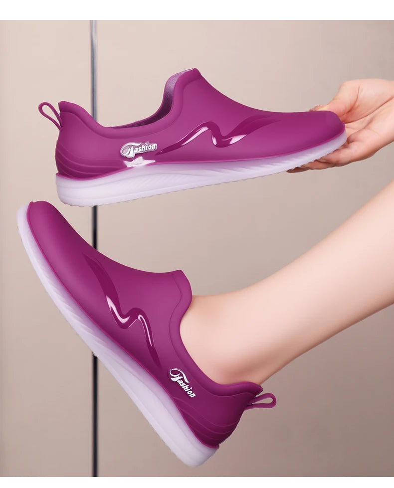 Low-top Rain Shoes, Women's Summer, Flat-soled Wear-resistant, Light Rain boots