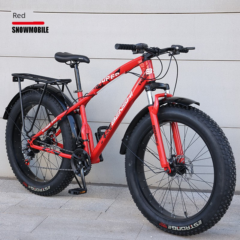 Snowmobile off-Road Mountain Bike Oversized Thick Wide Tire Plus-Size ATV Variable Speed Shock Absorption Adult Bicycles for Men and Women