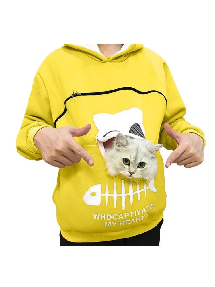 3XL Cat Lovers Hooded Sweatshirt Kangaroo Dog Pet Paw Dropshipping Pullovers Cuddle Pouch Fish Pocket Hoodie Tops