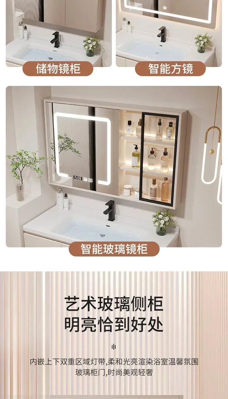 Show Service Bathroom Cabinet Jewelry Mirror Sink Makeup Washbasin Shelves Space Saving Ergonomic Vestidores Backyard Furniture