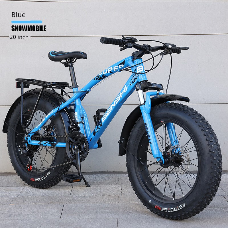 Snowmobile off-Road Mountain Bike Oversized Thick Wide Tire Plus-Size ATV Variable Speed Shock Absorption Adult Bicycles for Men and Women