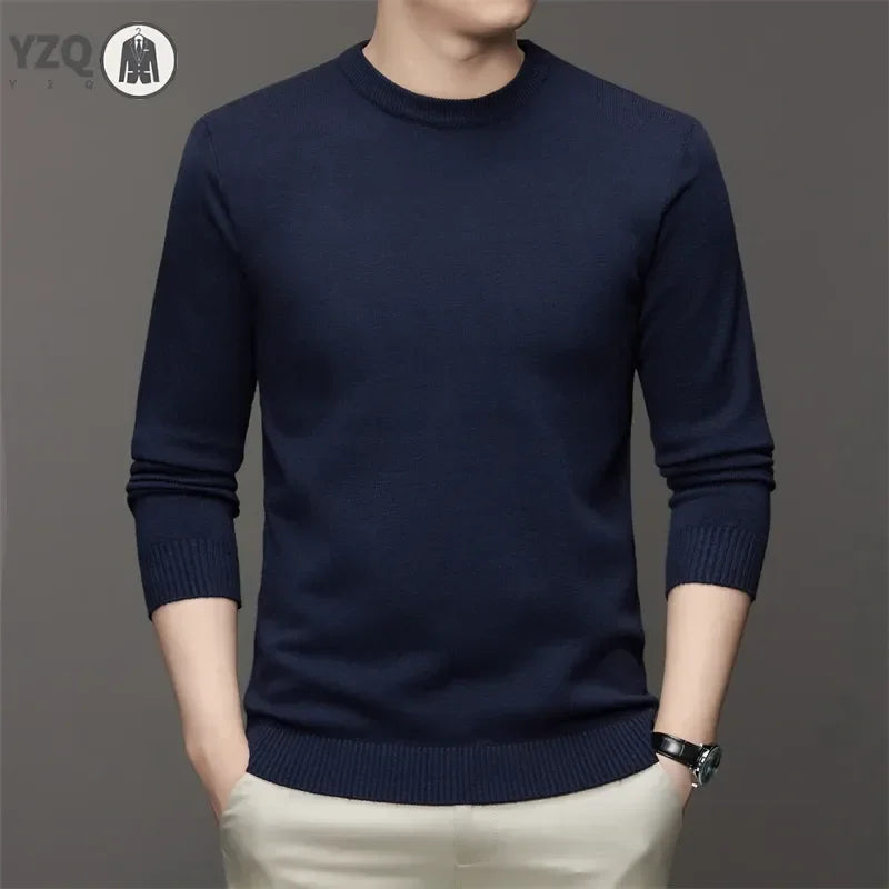 7 Colour Men's Round Neck Long Sleeved Solid Color Sweater
