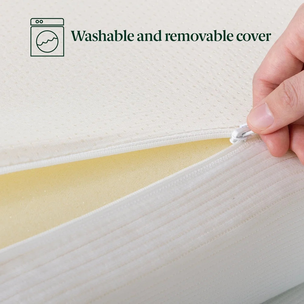 Dual-Layer 4 Inch Memory Foam Mattress Topper Twin Green Tea Charcoal Odor Absorbing Non-Slip Bed Comfort Support CertiPUR-US