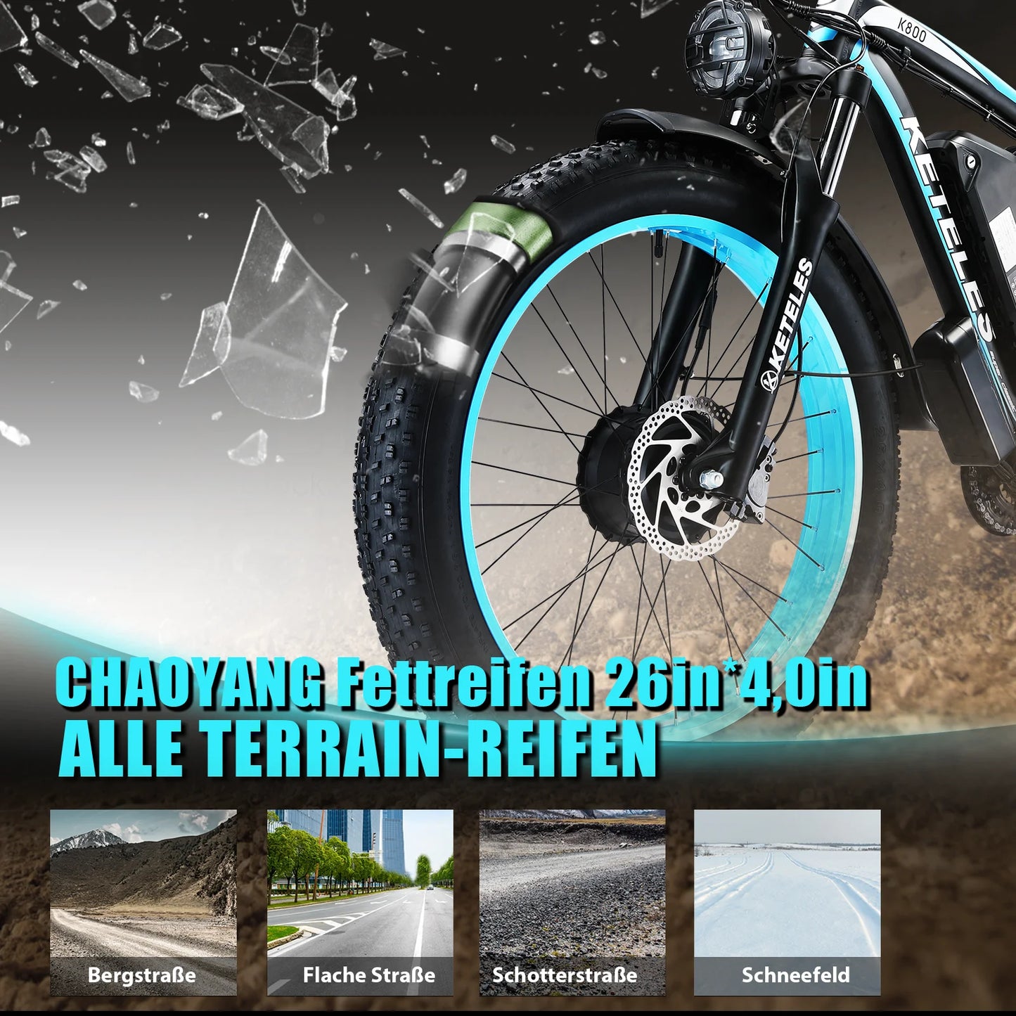 Electric Bike 2000W Dual Motor 48V23AH Lithium Battery E Bike Hydraulic Disc Brake 26 Inch All-terrain Fat Tire Electric Bicycle