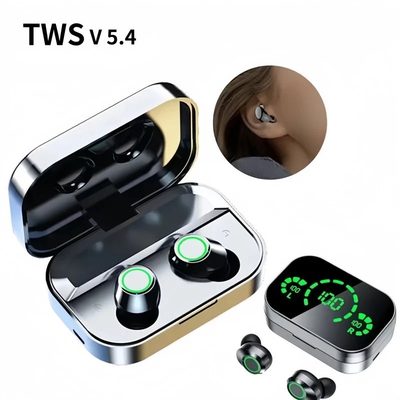 Long Playtime Touch Control True Wireless Earbuds/Headphones Bluetooth YD03, LED Charging Case, Bluetooth 5.3