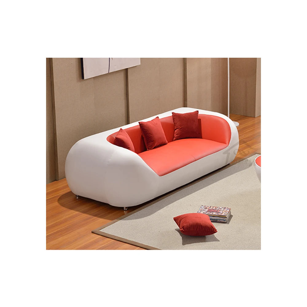 MANBAS Italian Genuine Leather Couch Top Grade Cow Leather Sofas Personality Creativity Living Room Chair Arc Modern Furniture