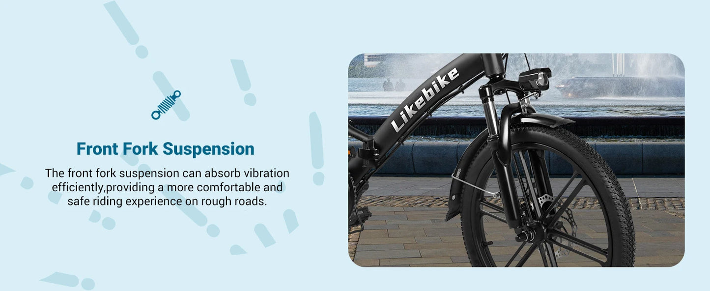 Electric E bike Foldable 540W Peak Motor 36V Removable Lithium Battery Electric Bicycle 20 Inch Tires Urban Commuter E-bike