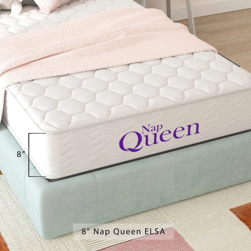 Twin Innerspring Mattress 8 Inch Medium Firm Bonnell Coil Hypoallergenic Foam Breathable Construction Mattress in a Box All Ages