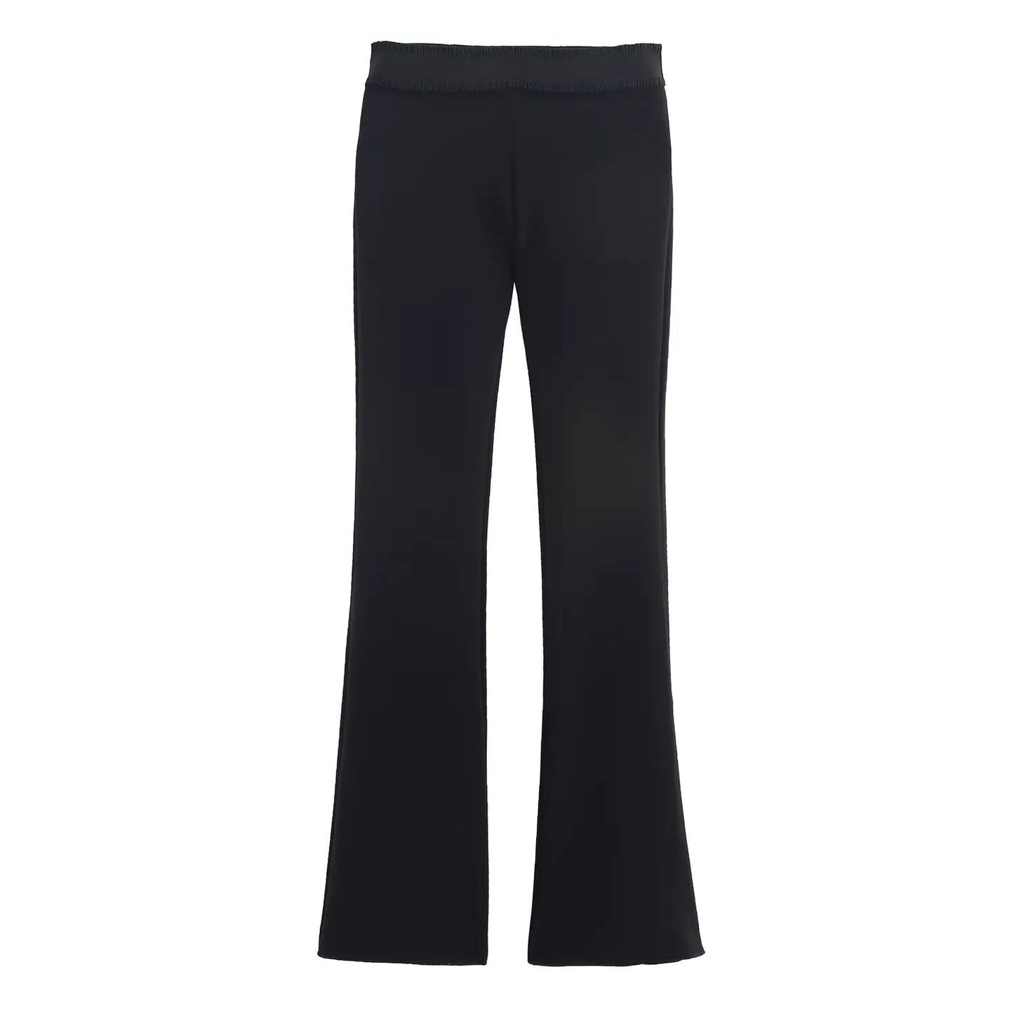 HH Women Suit Black Elasticity Neck Halter Button Design Sleeveless Backless Sexy Top+Elastic Waist Casual Slim Long Pant
