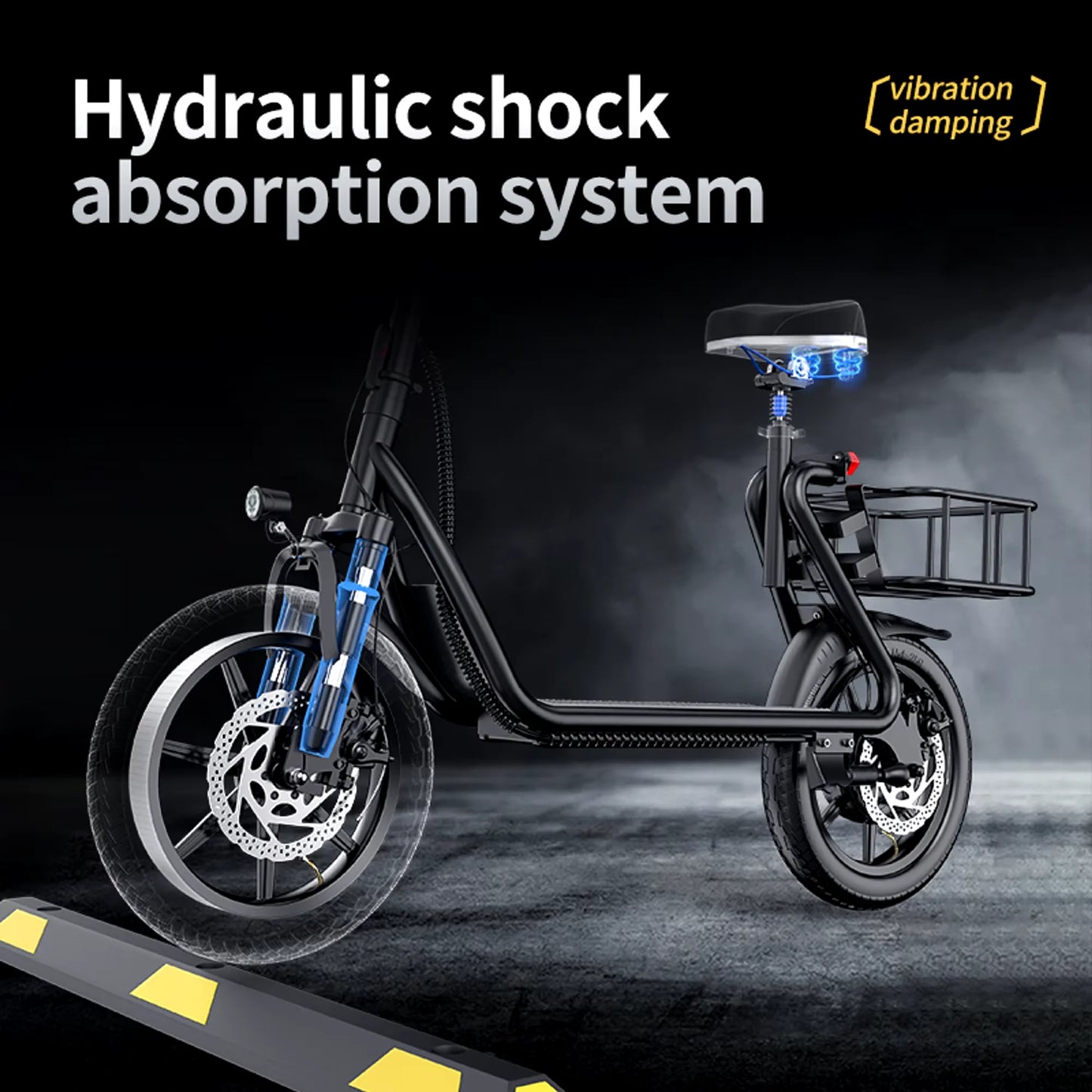 AOVOPRO 500W 14inch Electric Bicycle 10.4AH Battery 28Miles Max Range 22MPH Max Speed Shock Absorption Foldable Adult Ebike