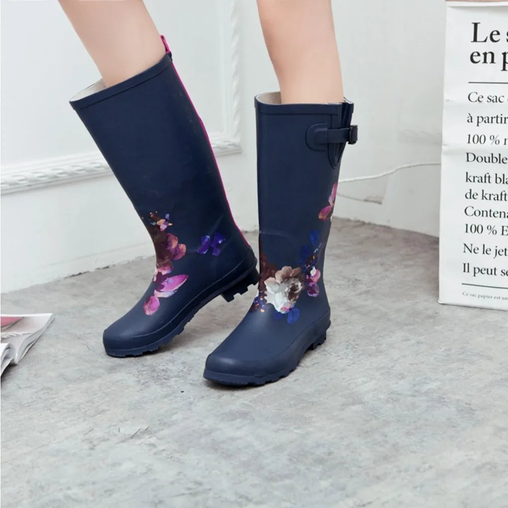 Fashionable Women's High Tube Rain Boots,