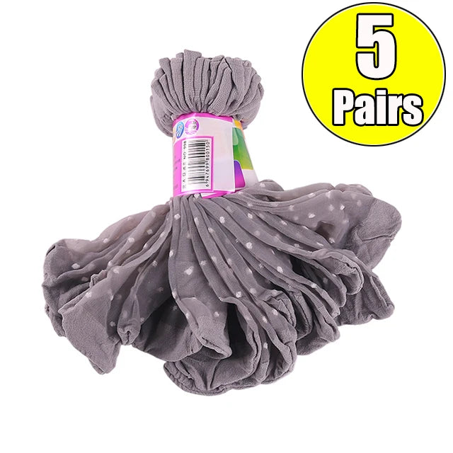 Black Dot Transparent Socks Ultra-thin Elastic Women Crystal Silk Socks Nylon Fashion Ladies Summer Short Ankle Socks