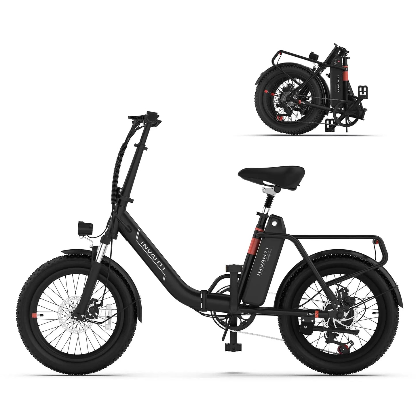 INVANTI TIDE2 20" Folding Electric Bike 500W Motor 48V 10.4Ah Battery