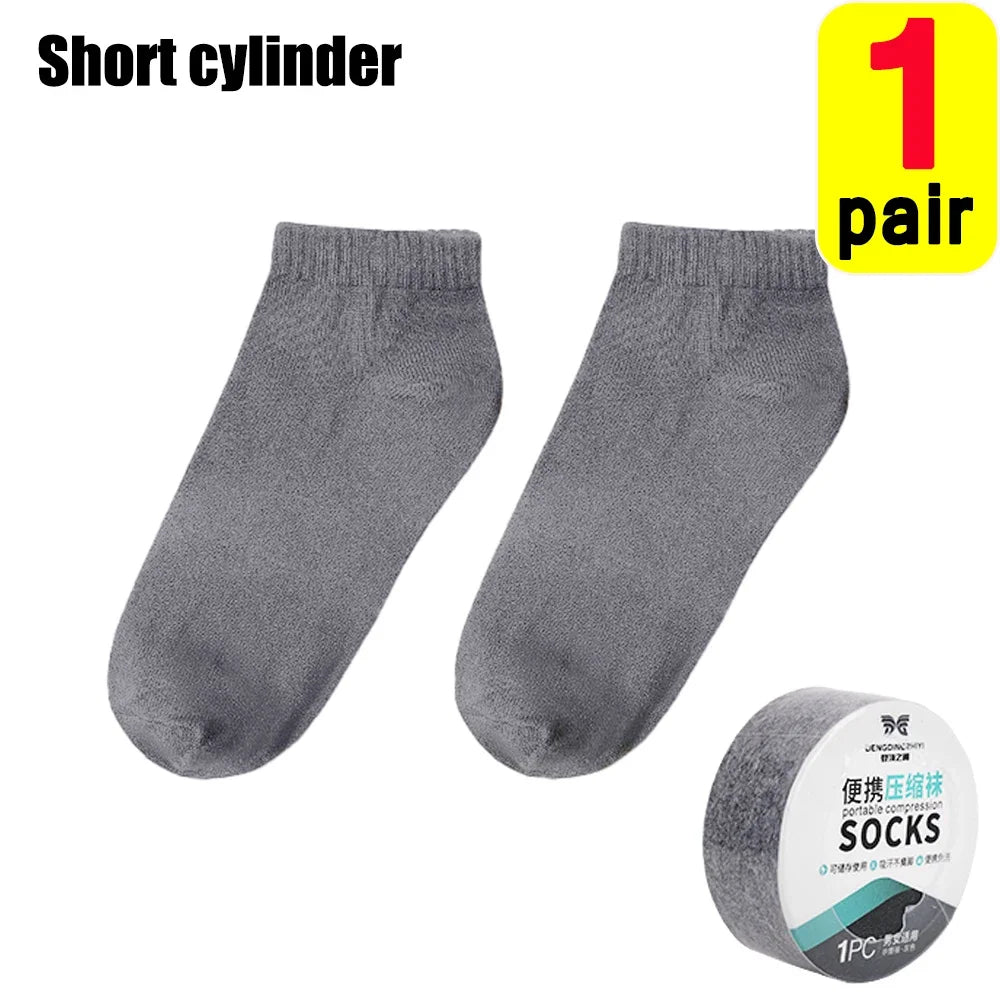 Breathable Disposable Highly Elastic Socks Outdoor Portable Simple Compression Travel Thin Sweat-Absorbing Sports Cotton Socks