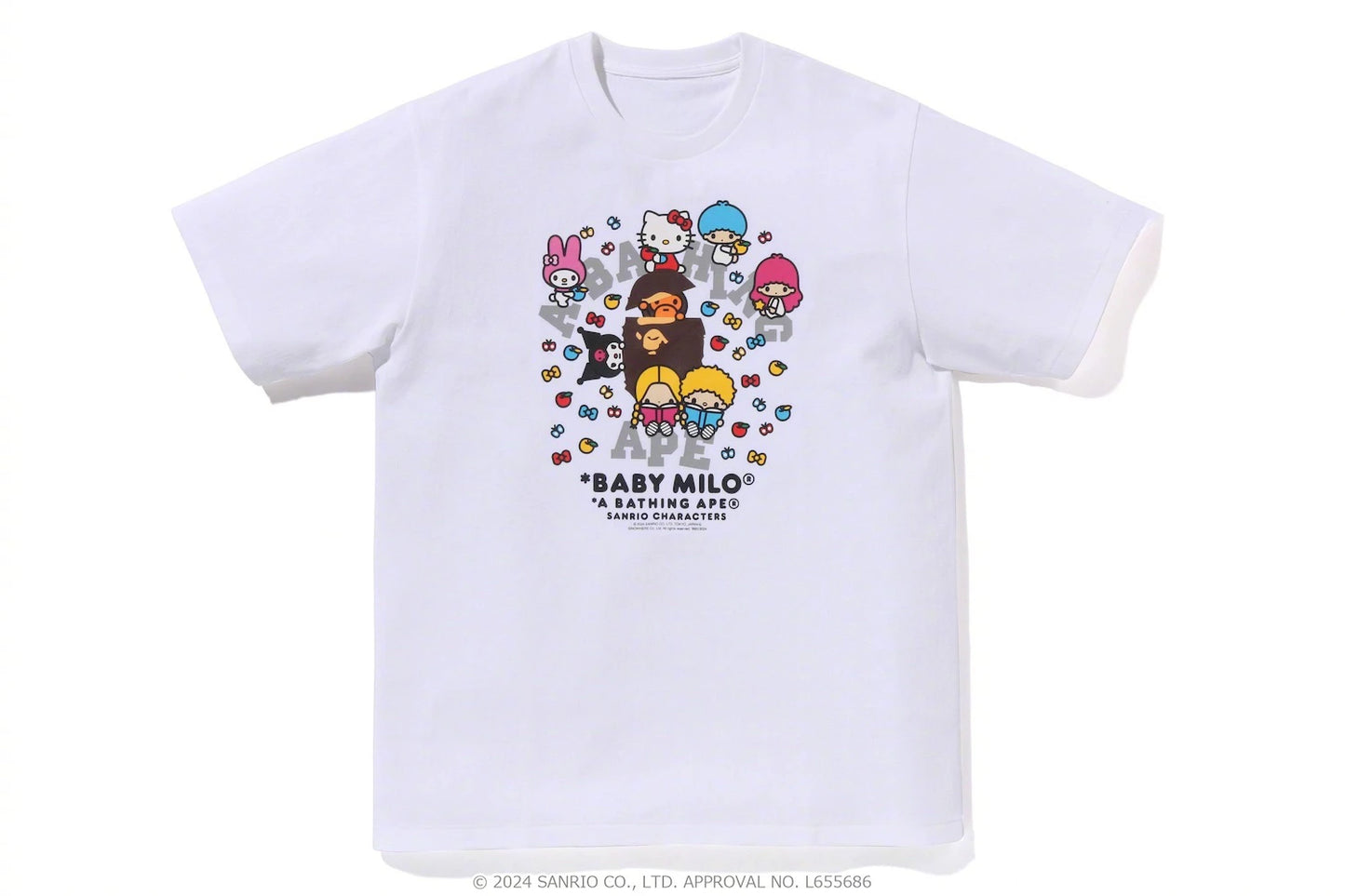 HelloKitty Sanlio Classic INS Letter Print Cotton Loose Male and Female Couple Short Sleeve T-shirt Is for Both Men and Women