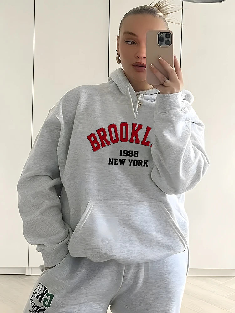 Letter Print Hoodie Sweatshirt