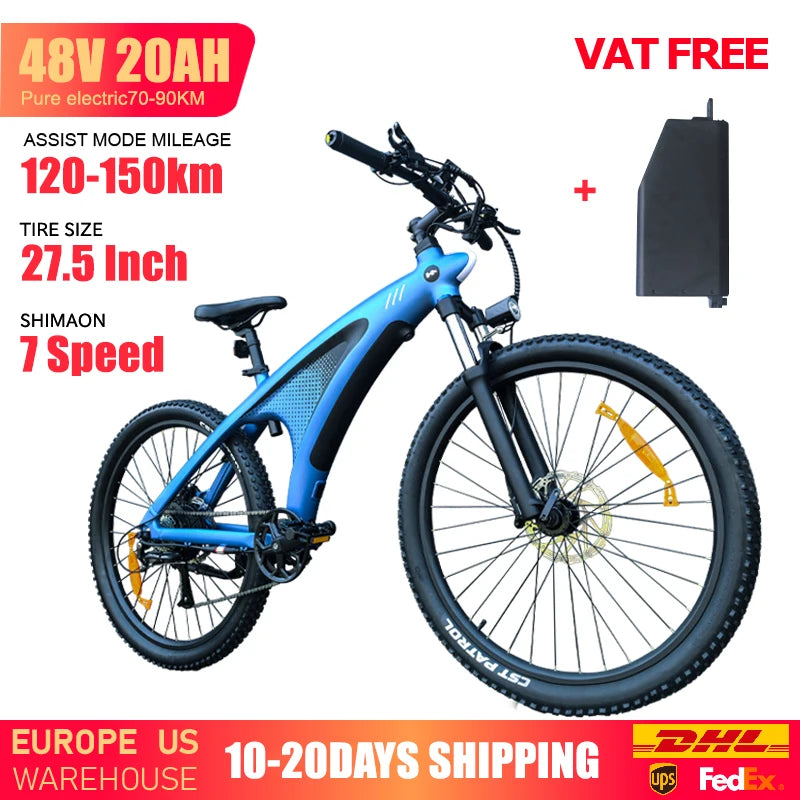 HUANCI Q5 electric bike Mountain electric e bike adults 48V 20AH Electric bike 27.5 Inch electric bikes ebike electric bicycle