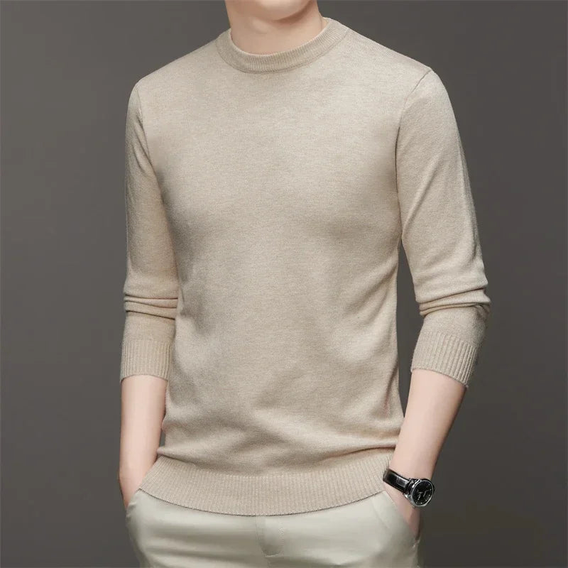 7 Colour Men's Round Neck Long Sleeved Solid Color Sweater
