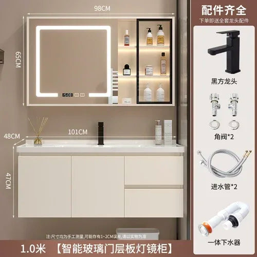 Show Service Bathroom Cabinet Jewelry Mirror Sink Makeup Washbasin Shelves Space Saving Ergonomic Vestidores Backyard Furniture