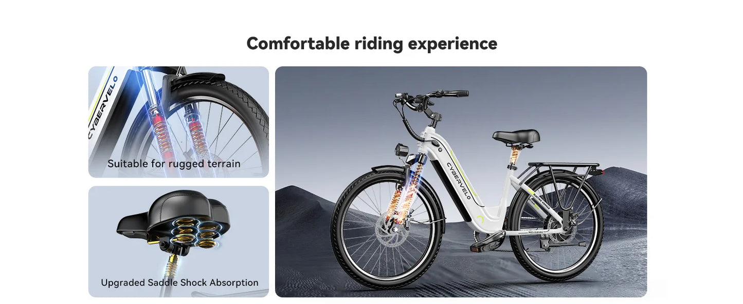 1000 Peak Electric Bike for Adults,up 80 Miles Removable Battery Ebike, 26" Electric E Bike with 7-Speed,Adult Electric Bicycles