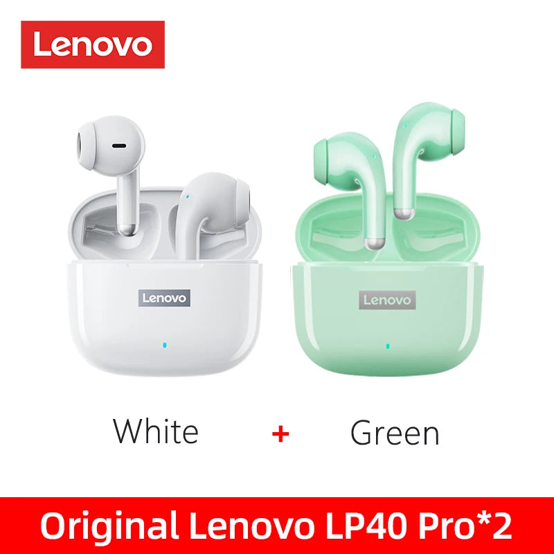 100%Original Lenovo LP40 Pro TWS Earphones Wireless Bluetooth 5.1 Sport Noise Reduction Headphones Touch Control 250mAH 2022 New