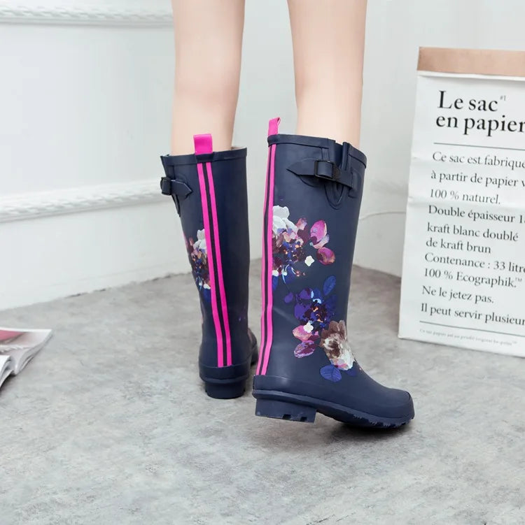 Fashionable Women's High Tube Rain Boots,