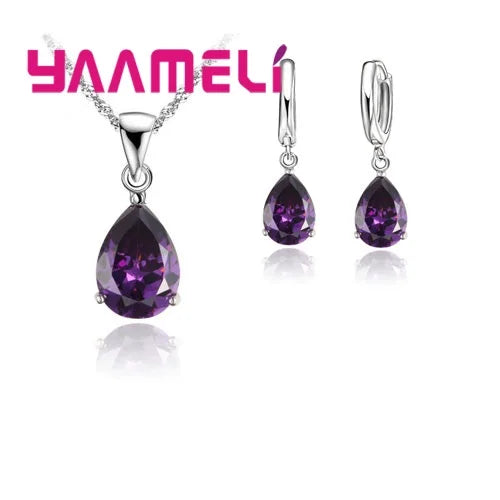 34 Designs Big Promotion 925 Sterling Silver Jewelry Set for Woman Girl Pearl Rhinestone Zircon Pendant Necklace Earrings Chain