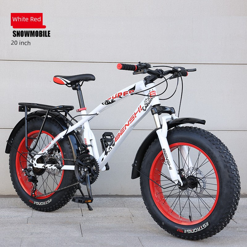 Snowmobile off-Road Mountain Bike Oversized Thick Wide Tire Plus-Size ATV Variable Speed Shock Absorption Adult Bicycles for Men and Women