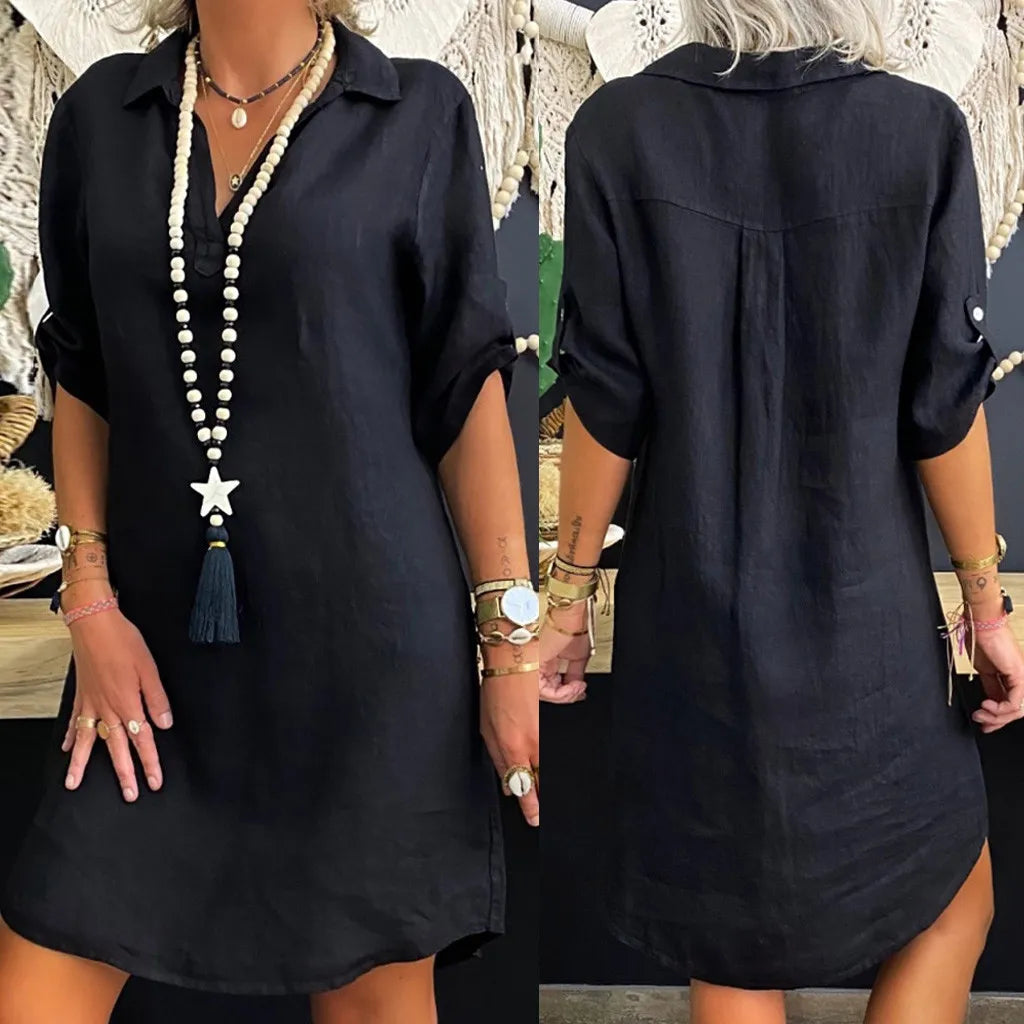 Cotton Linen Dress - My Store