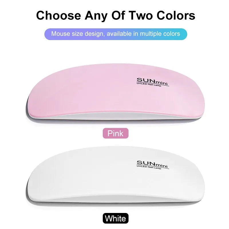 6W Mini Nail Dryer Machine Portable 6 LED UV Manicure Lamp Home With USB Cable