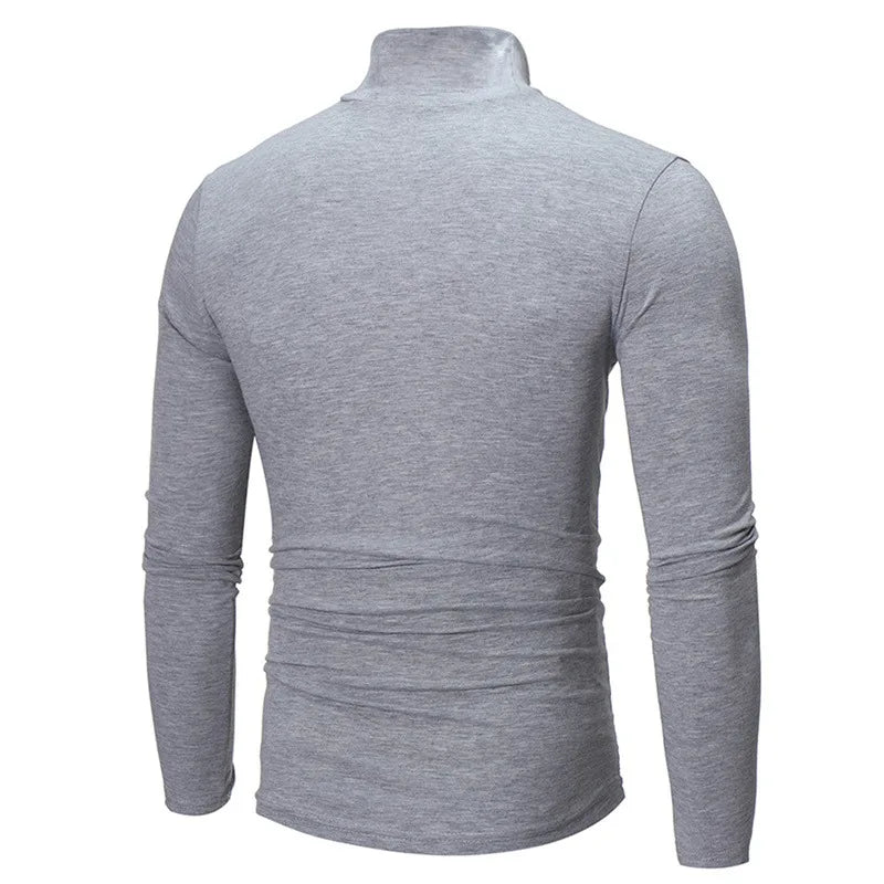 Autumn Winter Men's High Neck Apparel Pullover Thermal Tops