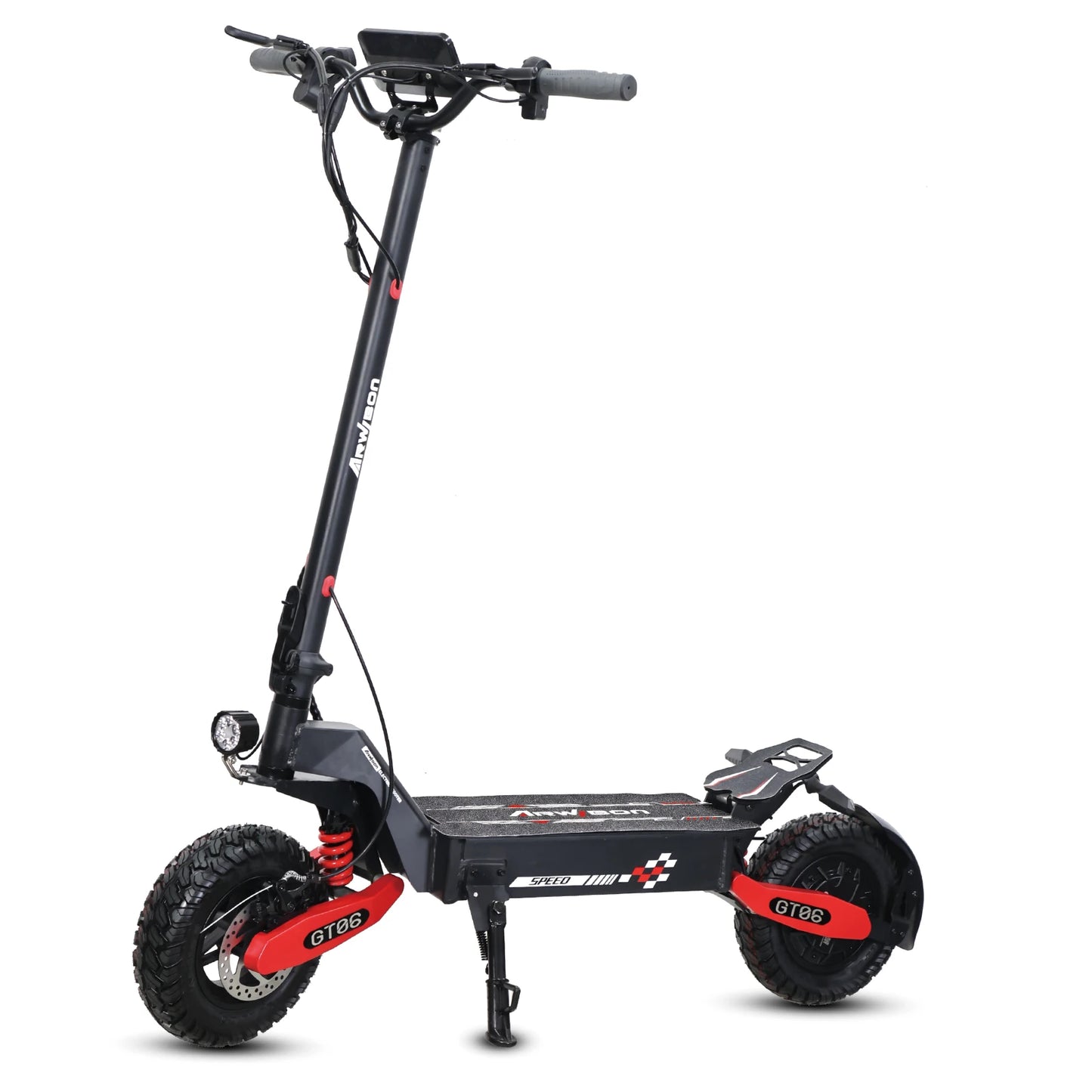 Adult electric scooter, electric commuting scooter, range of 28 miles, 1200W motor dual braking system and shock absorption