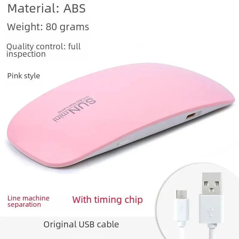 6W Mini Nail Dryer Machine Portable 6 LED UV Manicure Lamp Home With USB Cable