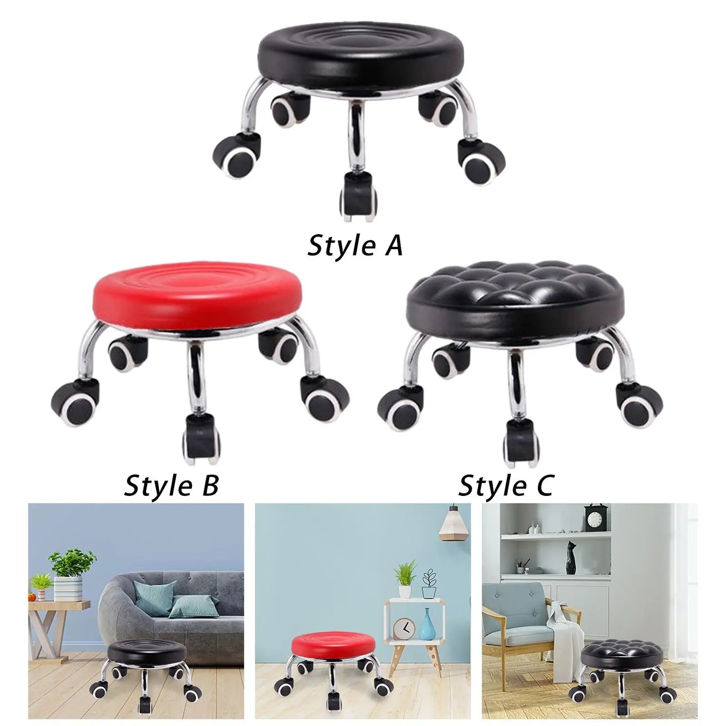 Small Rolling Salon Stool Movable Lazy Housework Stools Furniture Gift Beauty Stool Low Stool for Barber shop Fitness sport