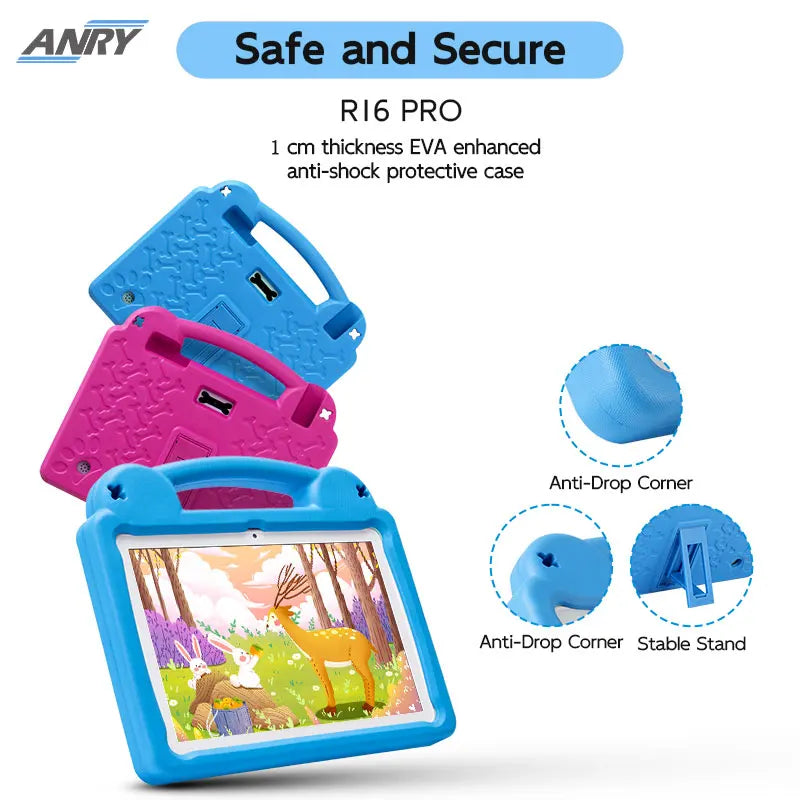 ANRY 2025 Kids Tablet Android 15 10.1 Inch A523 2.0GHZ 8GB(4+4 Expand) RAM 64GB ROM Octa-Core 5000Mah Tablets Children's Gifts