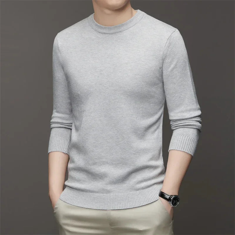 7 Colour Men's Round Neck Long Sleeved Solid Color Sweater