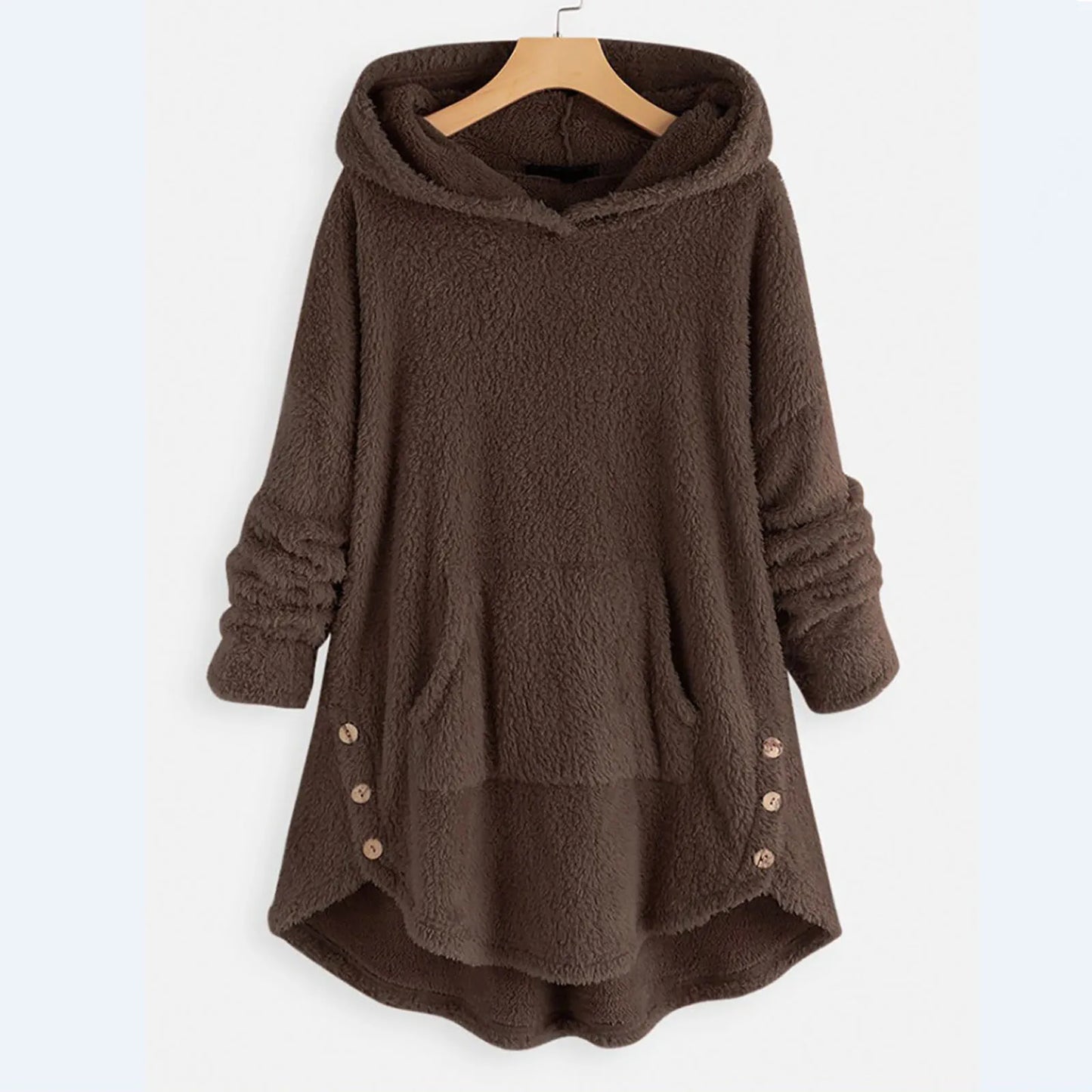 Long Sleeve Hooded Fleece Sweater