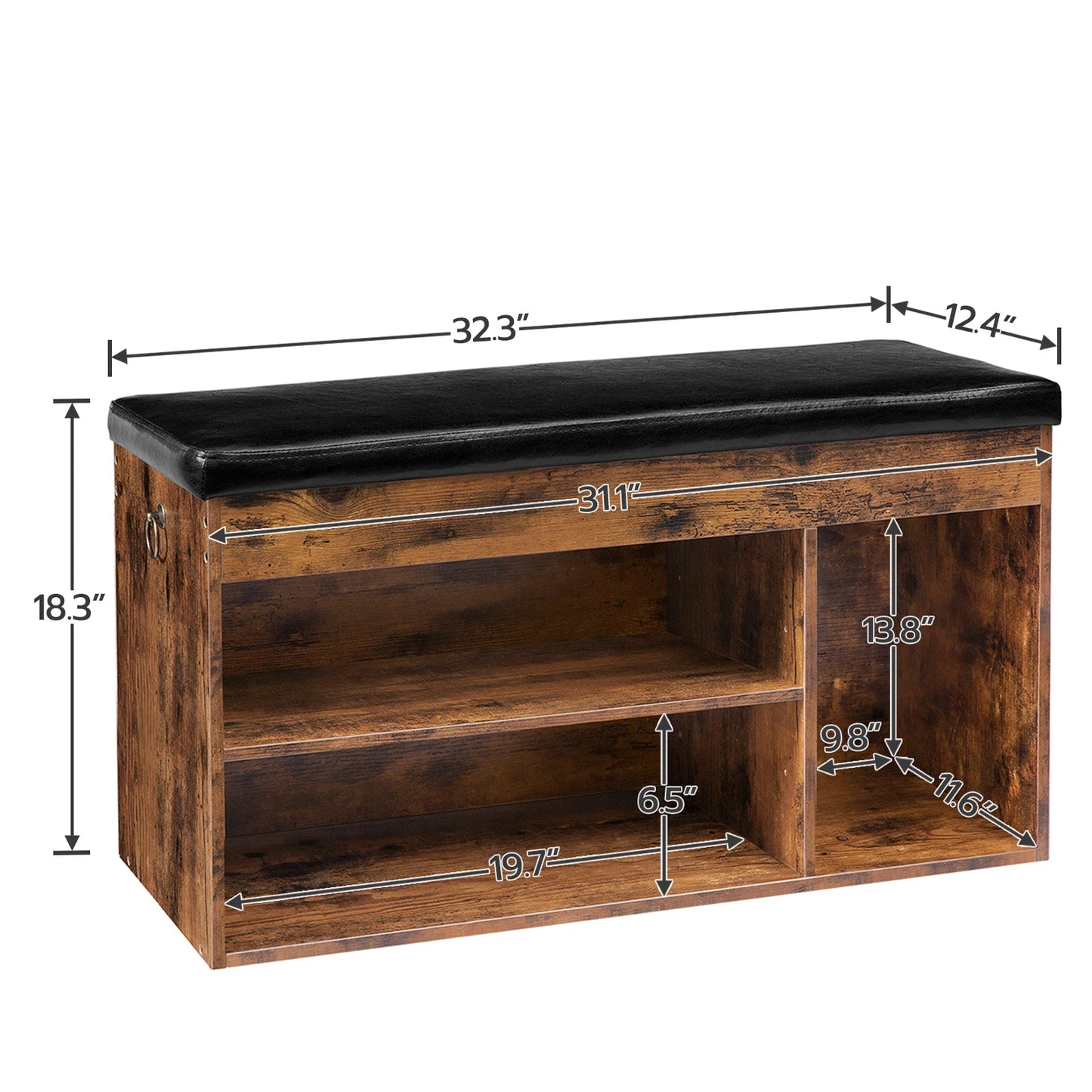 Shoe Storage Bench with Padded Cushion, Entryway Bench with Flip-Open Storage Box stools & ottomans, Shoe Rack