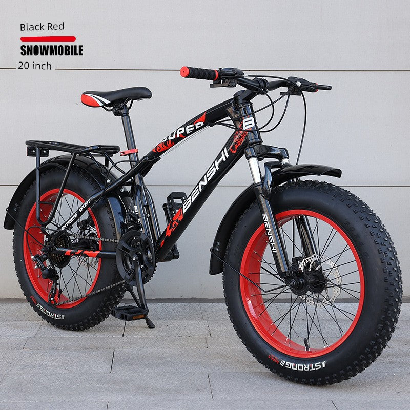 Snowmobile off-Road Mountain Bike Oversized Thick Wide Tire Plus-Size ATV Variable Speed Shock Absorption Adult Bicycles for Men and Women