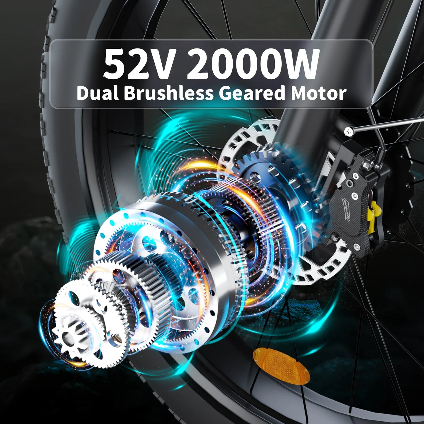 Electric Bicycle 26*4.0 Fat Tire 2000W 52V 22.4AH Battery Road Electric Bike Adults Waterproof Snow Beach EBike