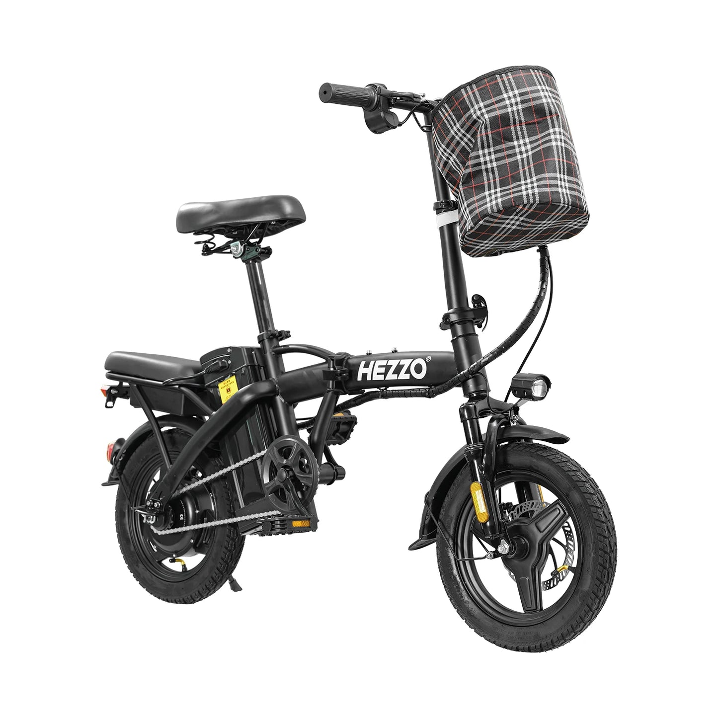Folding Ebike Carbon Steel 14inch Road Tires 48V 350W Cheap Bicimoto Electrica with Basket Lightweight Foldable Adult Brushless