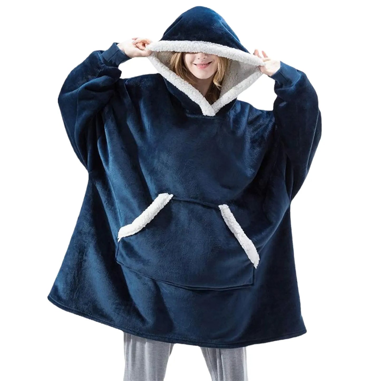 Wearable Blanket Hoodie Women Men Oversized Flannel Sherpa Fleece Hooded Soft Cozy Warm Blanket Blanket Sweatshirt Gifts