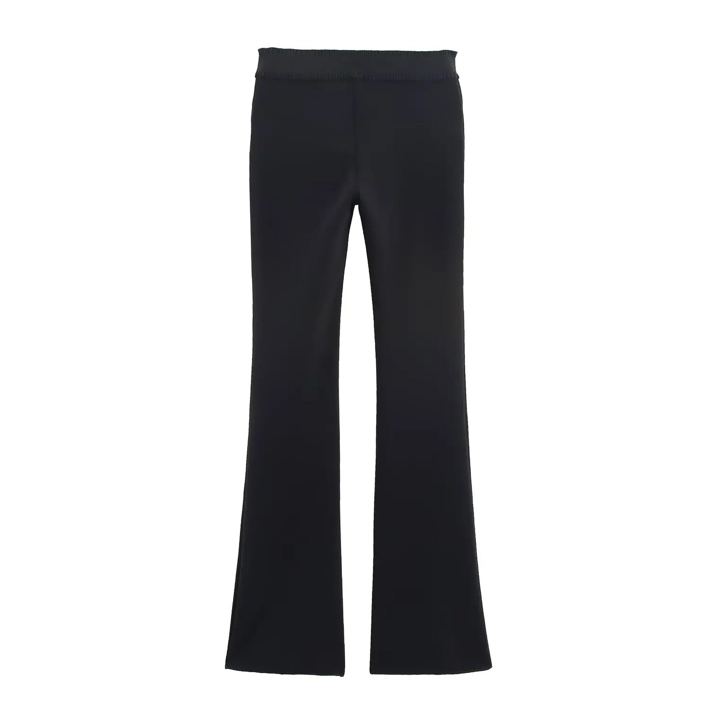 HH Women Suit Black Elasticity Neck Halter Button Design Sleeveless Backless Sexy Top+Elastic Waist Casual Slim Long Pant