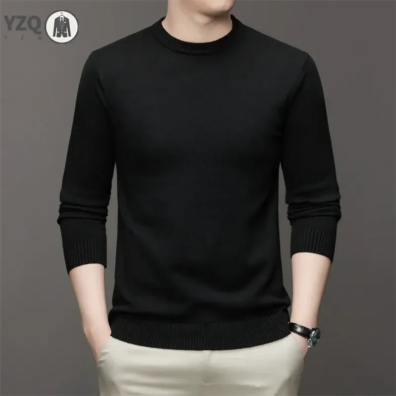 7 Colour Men's Round Neck Long Sleeved Solid Color Sweater