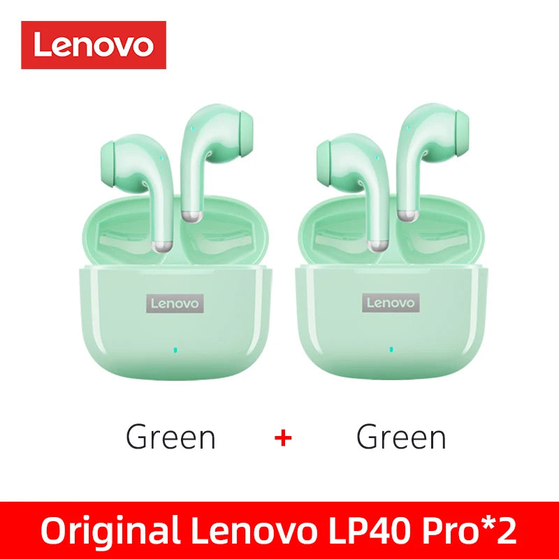 100%Original Lenovo LP40 Pro TWS Earphones Wireless Bluetooth 5.1 Sport Noise Reduction Headphones Touch Control 250mAH 2022 New