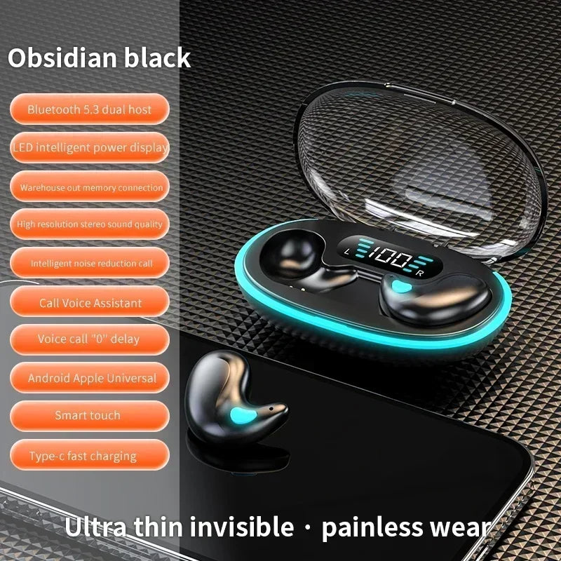 Sleeping Earbuds Wireless Mini Headphones For Work TWS Bluetooth Earphone Stereo Hidden Headsets with Mic HD Call Waterproof X55