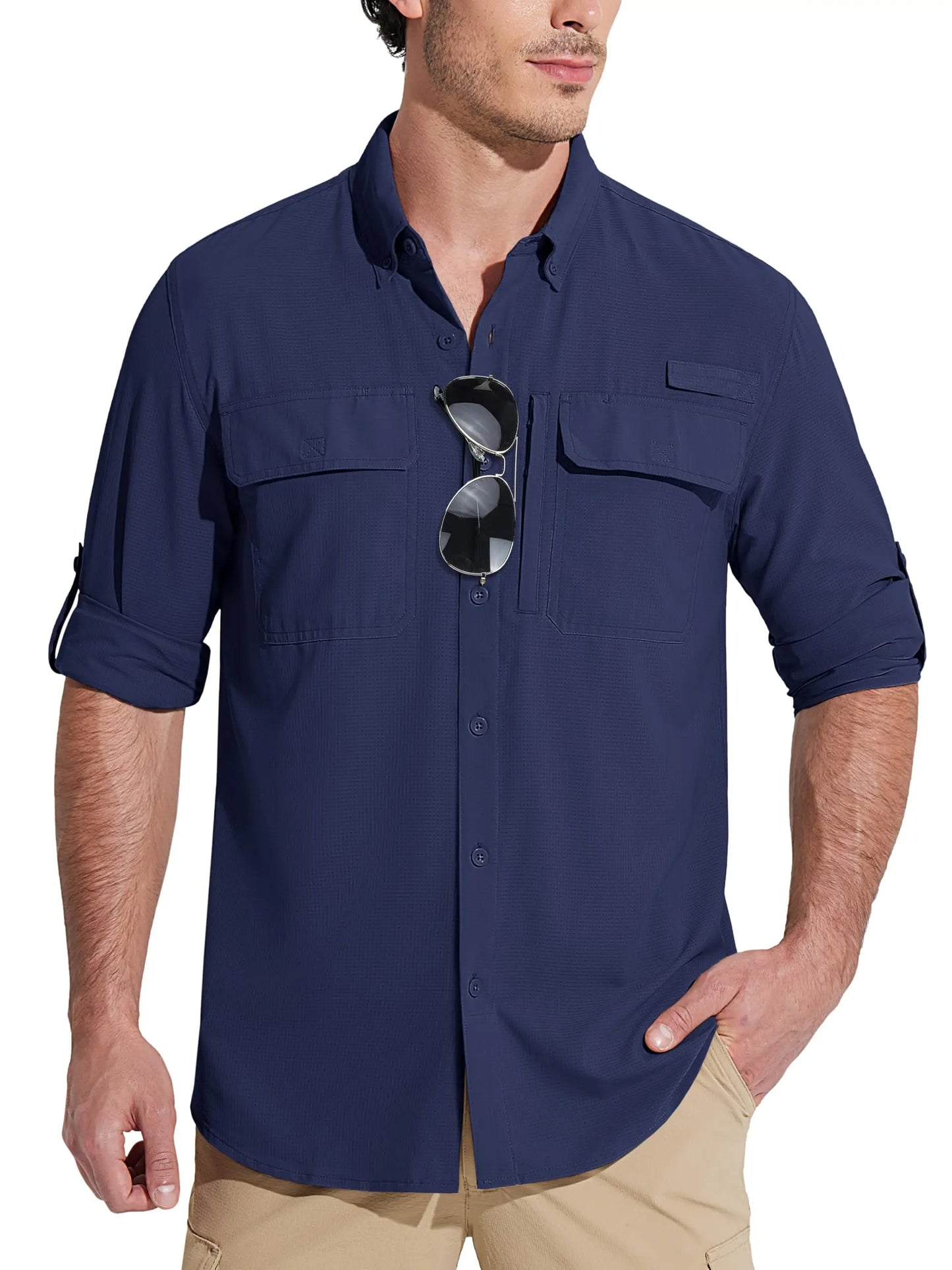MAGCOMSEN Men's Long Sleeve Shirt with 3 Pockets