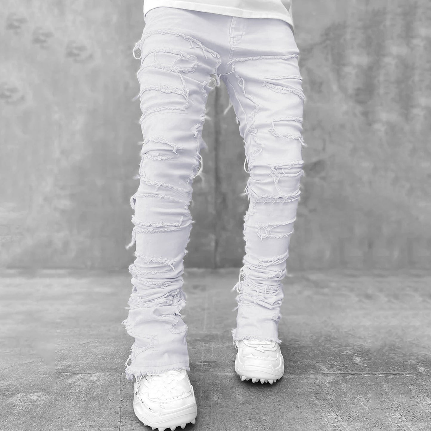 Men Casual Tassels Multi Pocket Cargo Pants