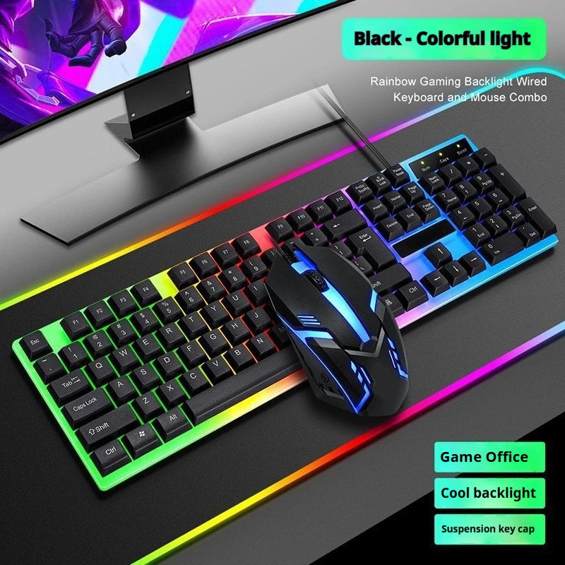 New English Arabic Numerals Wired Keyboard and Mouse Set Ergonomic For Both Gaming And Office Use Gaming Keyboard And Mouse