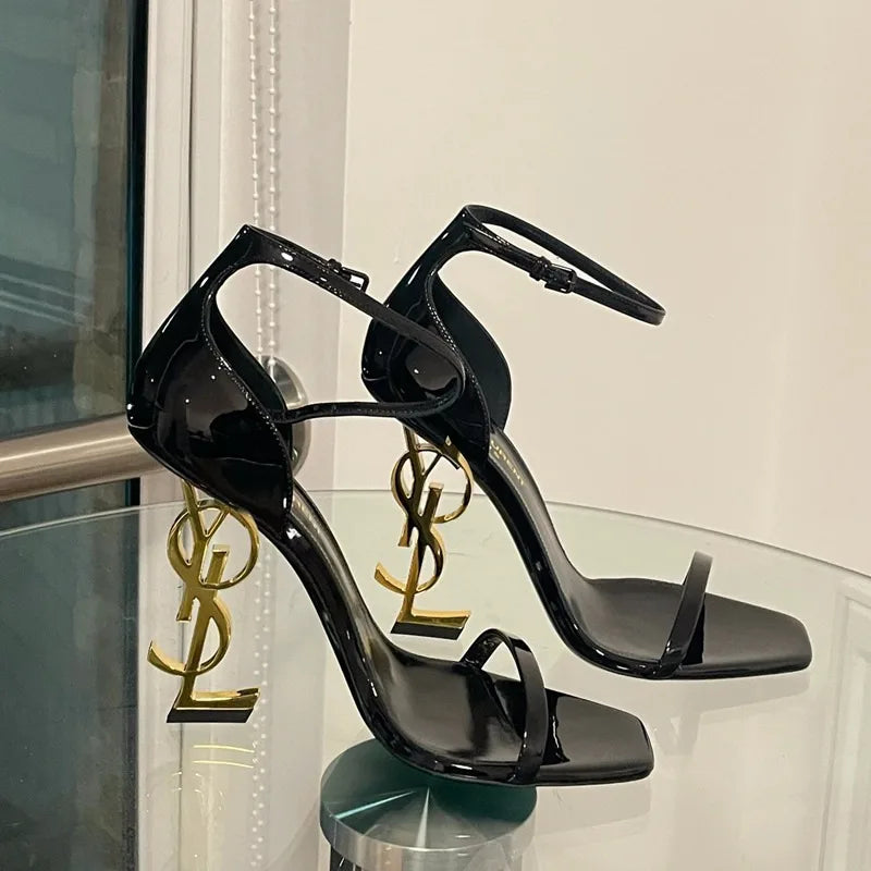 2025 Summer New Women's Sexy Black High Heels Sexy Comfortable Elegant Shallow Shoes Temperament Open Toe with Party Shoes
